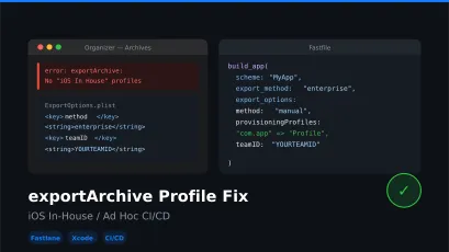 Fixing 'exportArchive: No iOS In-House / Ad Hoc Profiles for Team'
